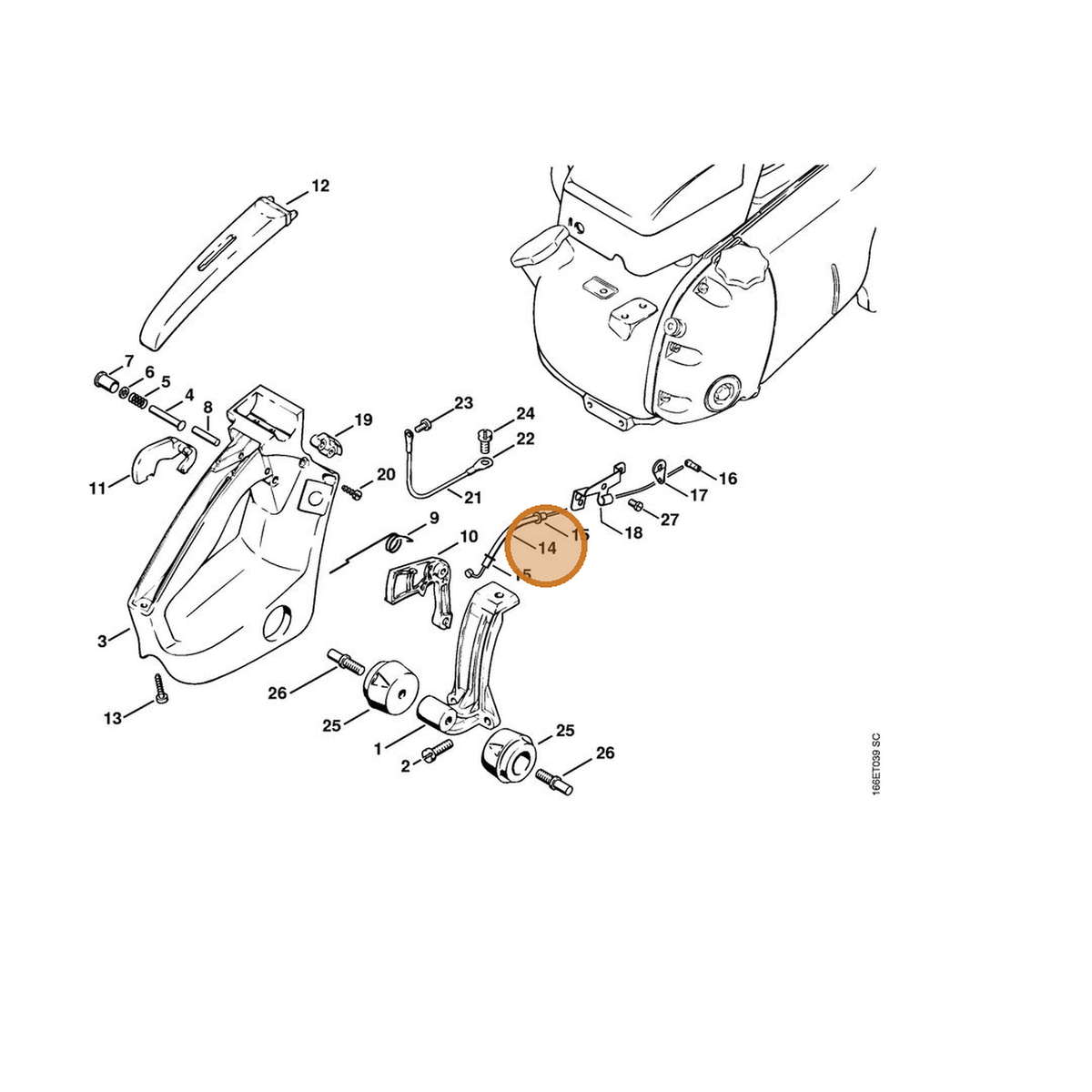 STIHL part 1106-180-1101 — IPL diagram snippet (6x zoom, amber highlight)