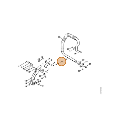 STIHL part 1106-182-1504 — IPL diagram snippet (6x zoom, amber highlight)