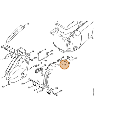 STIHL part 1106-182-5820 — IPL diagram snippet (6x zoom, amber highlight)