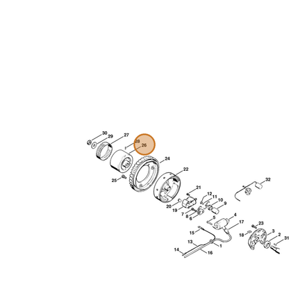 STIHL part 1106-190-2100 — IPL diagram snippet (6x zoom, amber highlight)