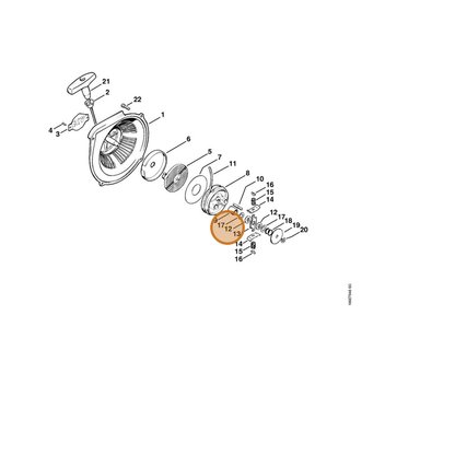 STIHL part 1106-195-9001 — IPL diagram snippet (6x zoom, amber highlight)