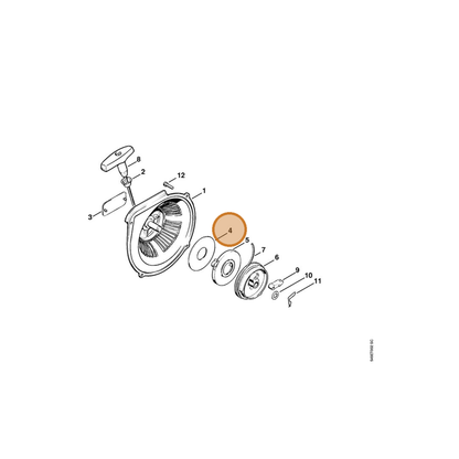 STIHL part 1106-195-9015 — IPL diagram snippet (6x zoom, amber highlight)