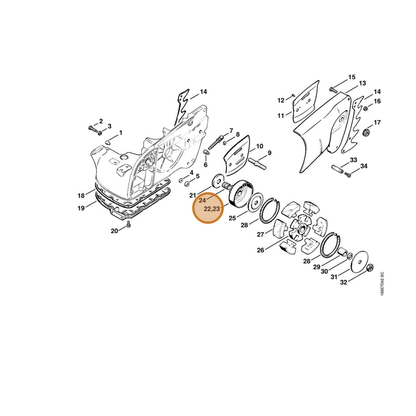 STIHL part 1106-640-2015 — IPL diagram snippet (6x zoom, amber highlight)