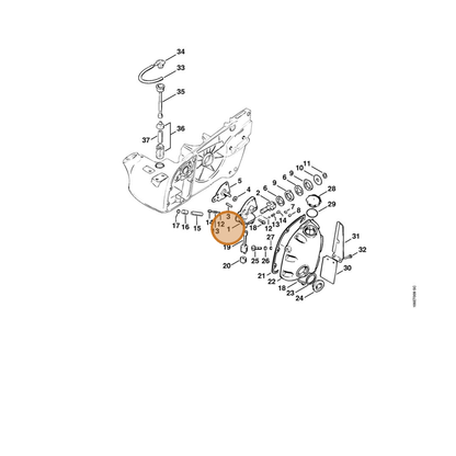 STIHL part 1106-640-3002 — IPL diagram snippet (6x zoom, amber highlight)