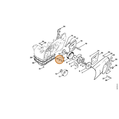 STIHL part 1106-647-9200 — IPL diagram snippet (6x zoom, amber highlight)