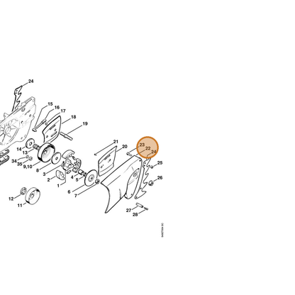 STIHL part 1106-648-0412 — IPL diagram snippet (6x zoom, amber highlight)
