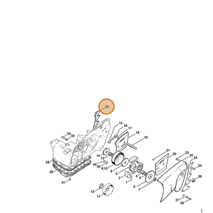 STIHL part 1106-664-0510 — IPL diagram snippet (6x zoom, amber highlight)