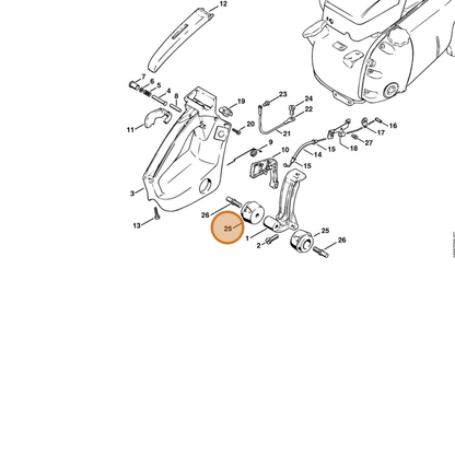 STIHL part 1106-790-9905 — IPL diagram snippet (6x zoom, amber highlight)