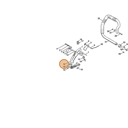 STIHL part 1106-791-2205 — IPL diagram snippet (6x zoom, amber highlight)