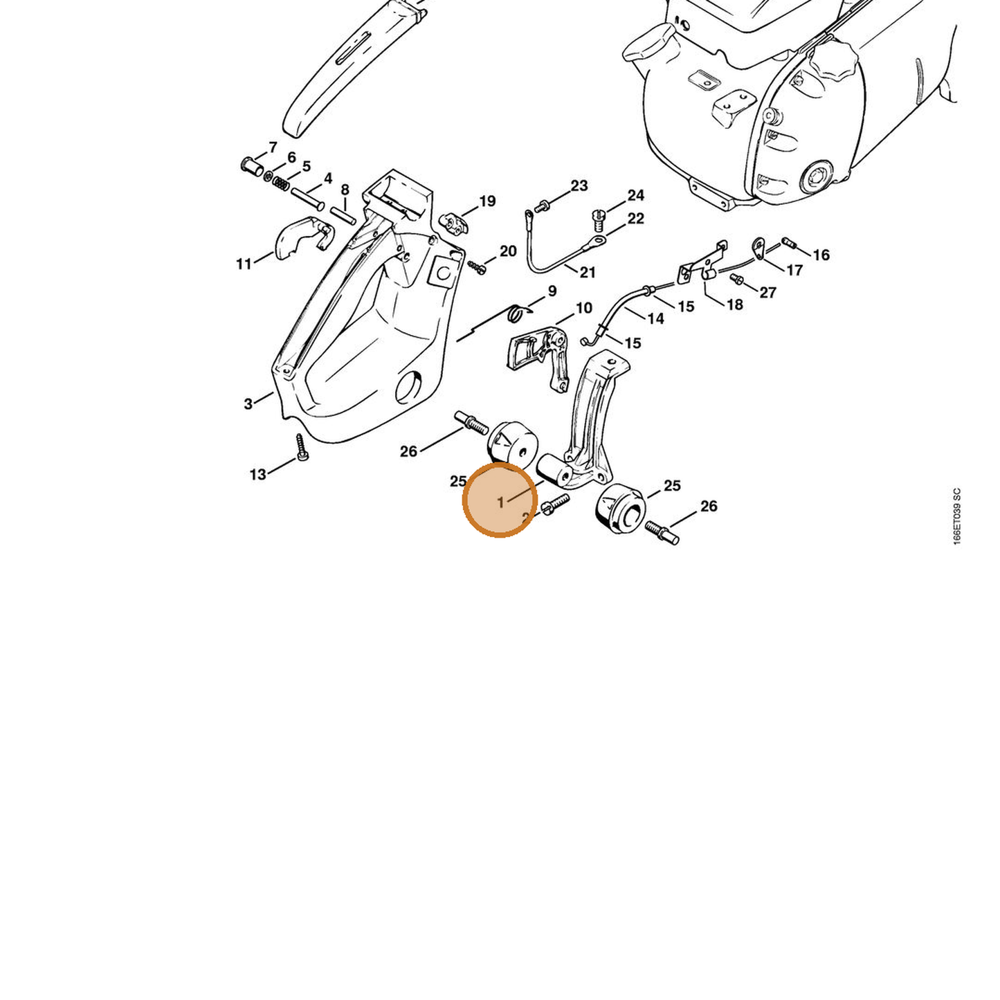 STIHL part 1106-791-6405 — IPL diagram snippet (6x zoom, amber highlight)
