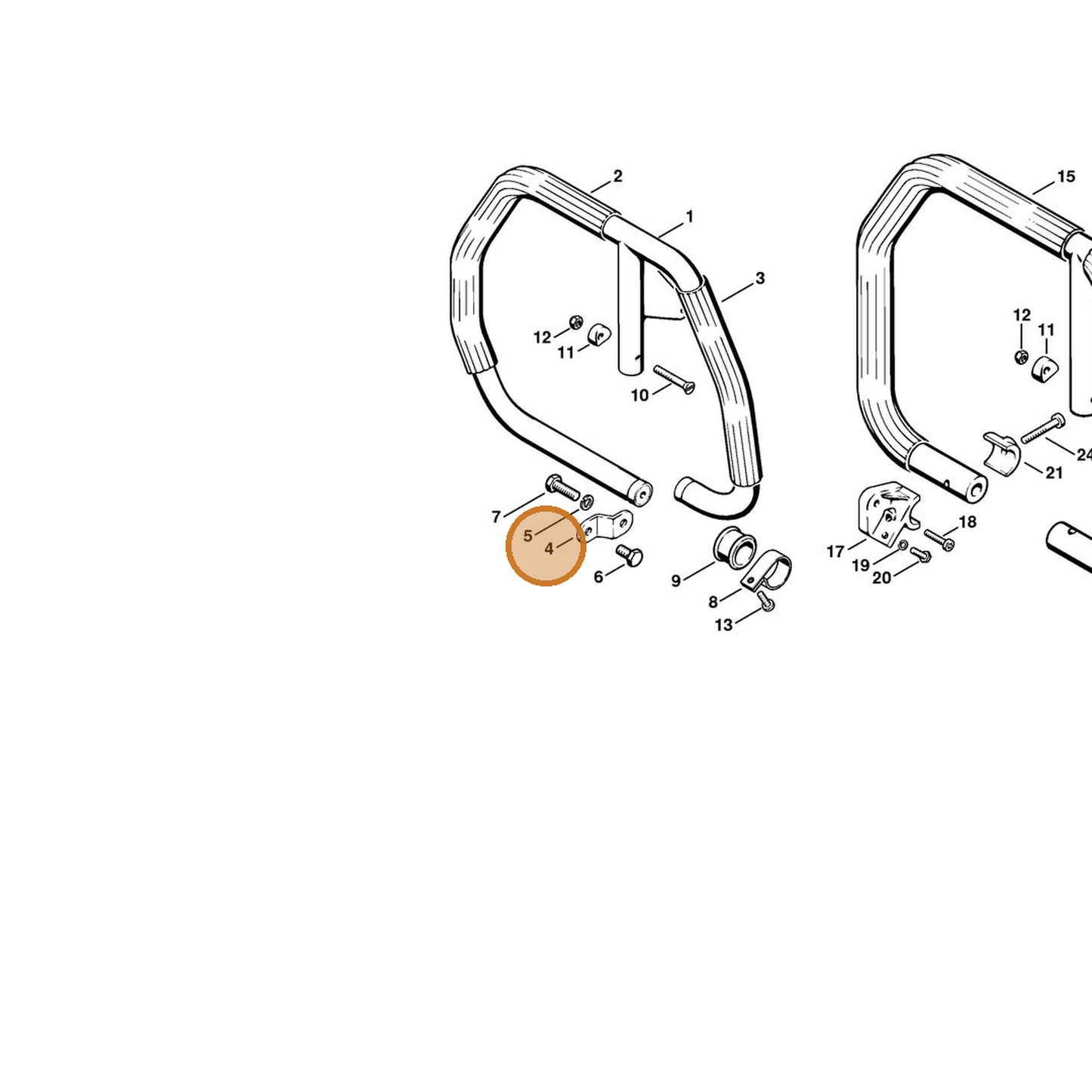 STIHL part 1106-791-7400 — IPL diagram snippet (6x zoom, amber highlight)