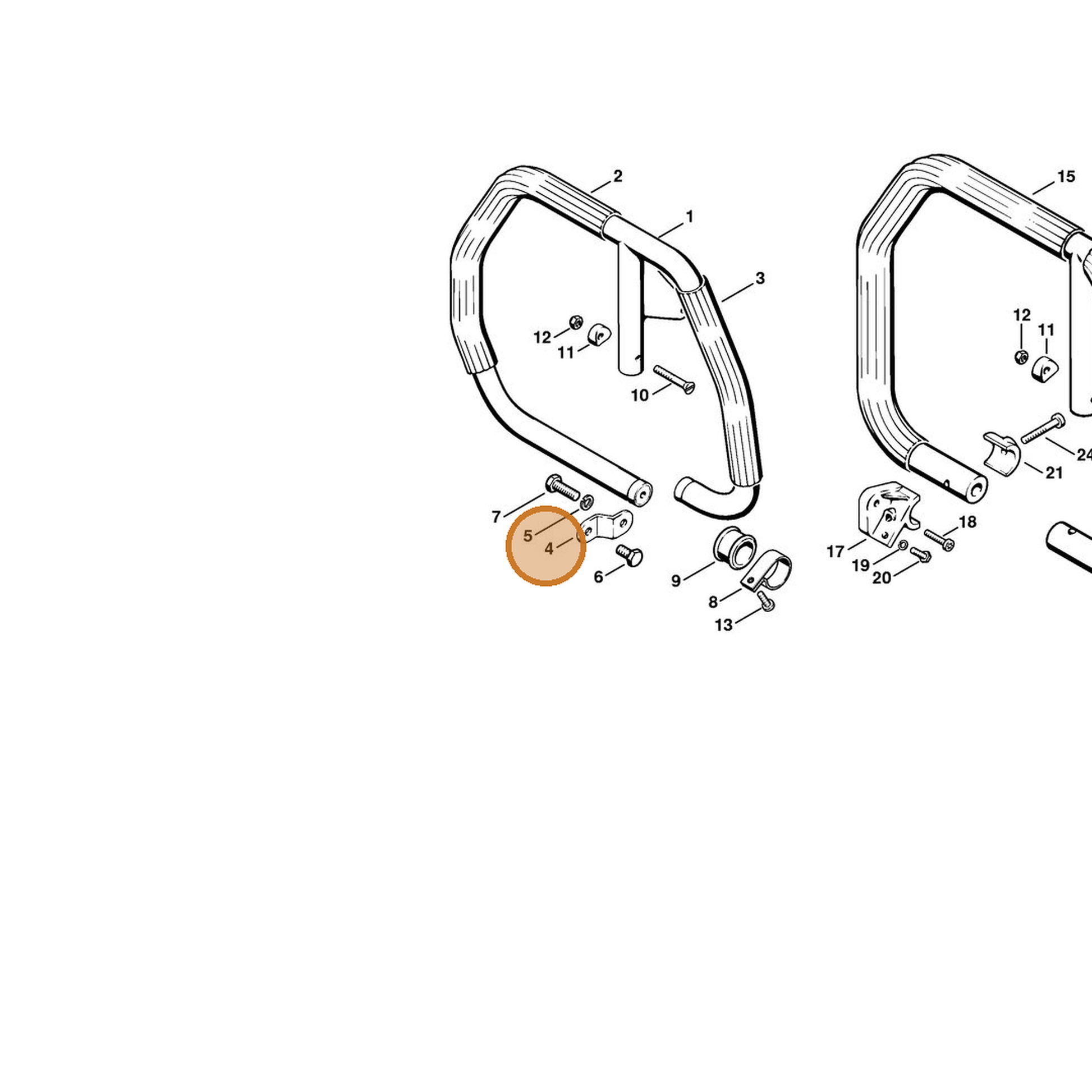 STIHL part 1106-791-7400 — IPL diagram snippet (6x zoom, amber highlight)