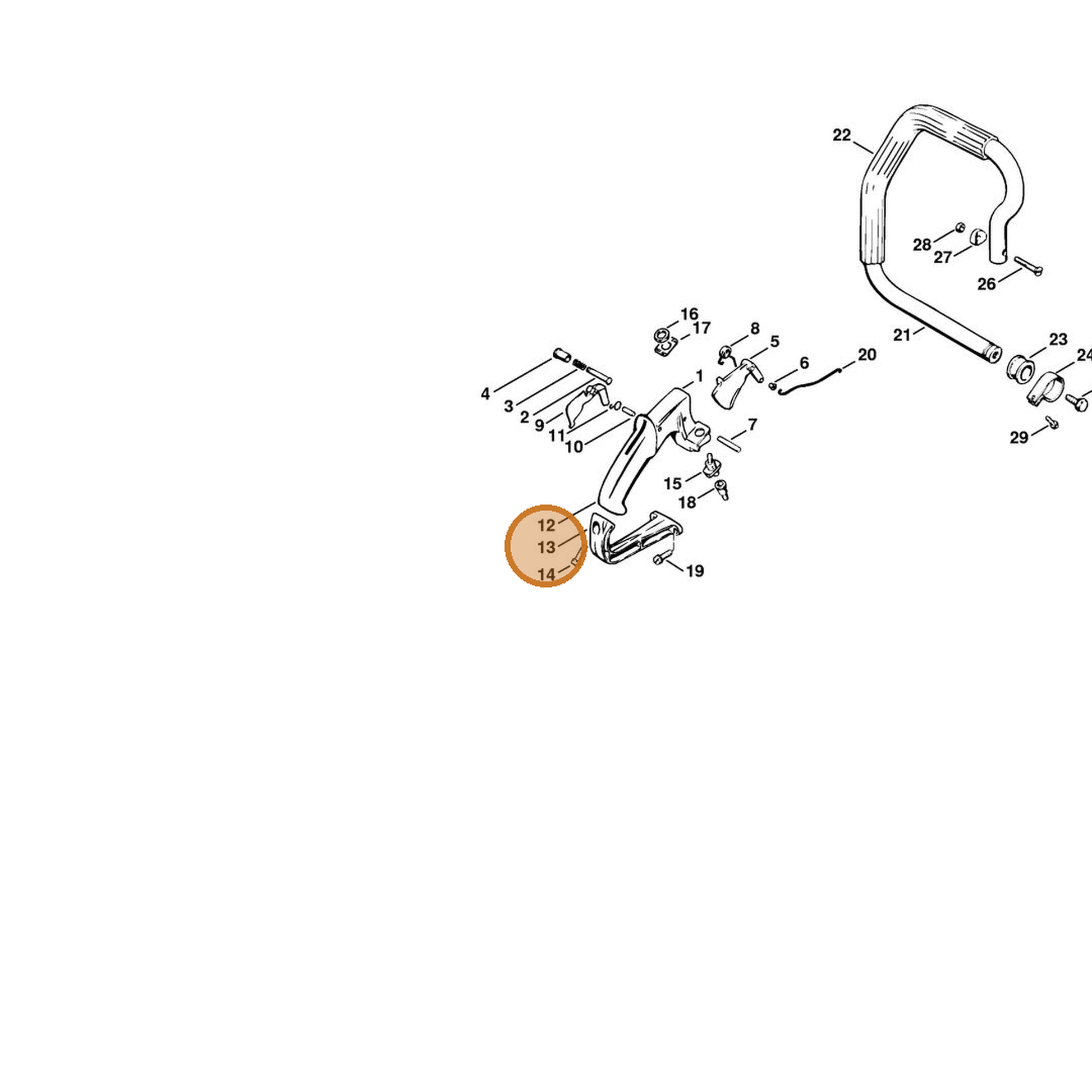 STIHL part 1106-791-7600 — IPL diagram snippet (6x zoom, amber highlight)