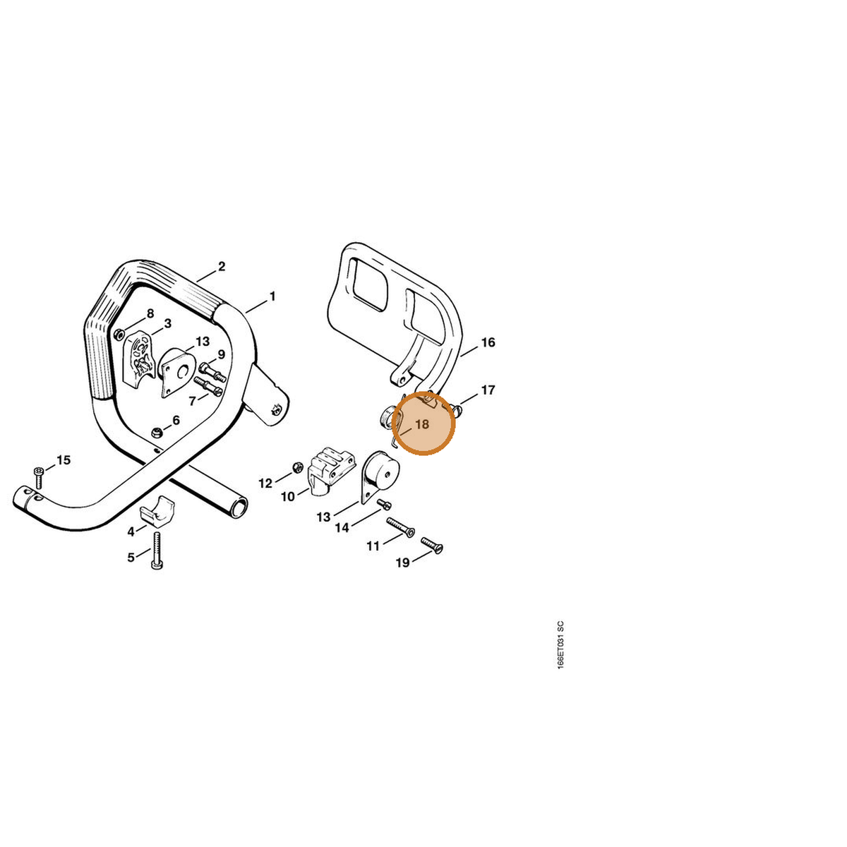 STIHL part 1106-791-8200 — IPL diagram snippet (6x zoom, amber highlight)