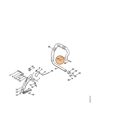 STIHL part 1106-791-8600 — IPL diagram snippet (6x zoom, amber highlight)