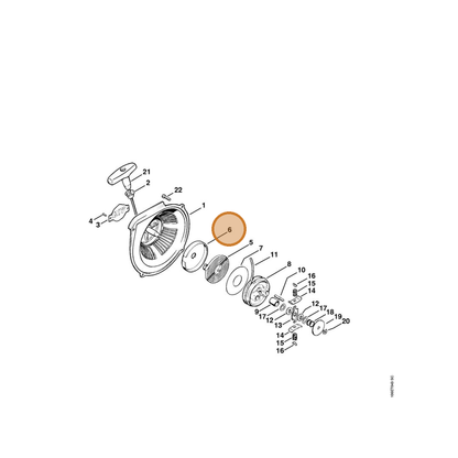 STIHL part 1107-037-8001 — IPL diagram snippet (6x zoom, amber highlight)