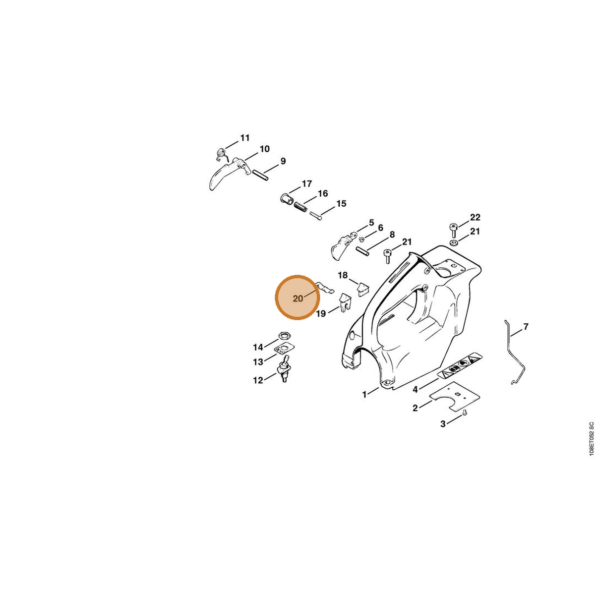 STIHL part 1108-084-4200 — IPL diagram snippet (6x zoom, amber highlight)