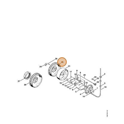 STIHL part 1108-086-0500 — IPL diagram snippet (6x zoom, amber highlight)