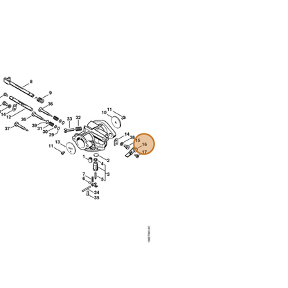 STIHL part 1108-120-7010 — IPL diagram snippet (6x zoom, amber highlight)