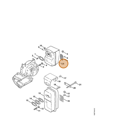 STIHL part 1108-140-0602 — IPL diagram snippet (6x zoom, amber highlight)