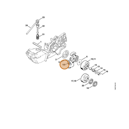 STIHL part 1108-160-1501 — IPL diagram snippet (6x zoom, amber highlight)