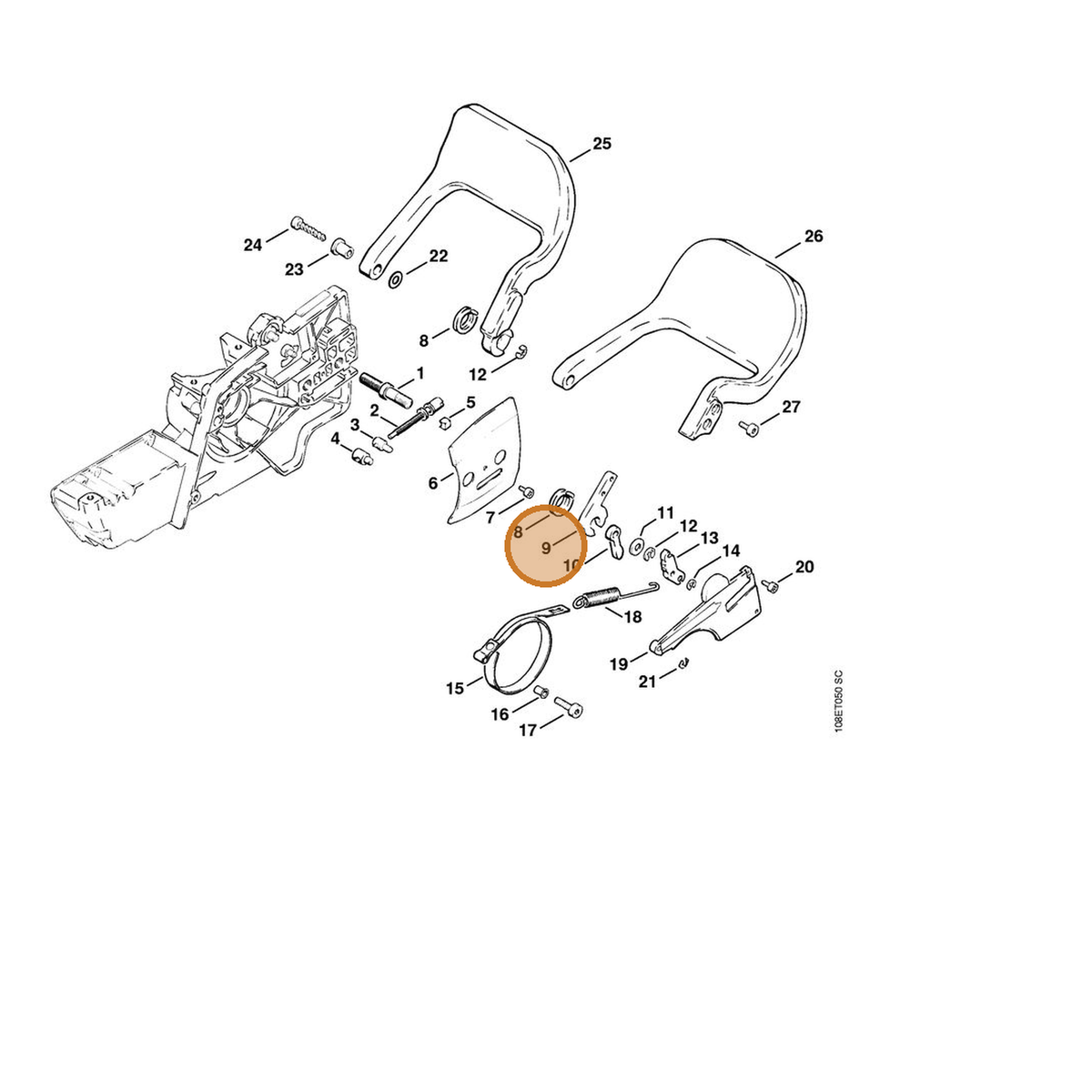 STIHL part 1108-162-5000 — IPL diagram snippet (6x zoom, amber highlight)