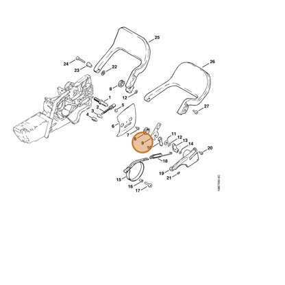 STIHL part 1108-162-5000 — IPL diagram snippet (6x zoom, amber highlight)