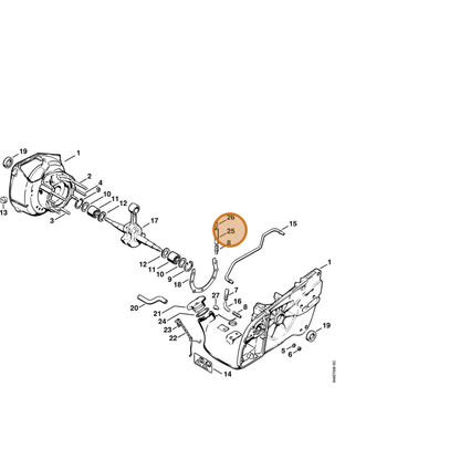 STIHL part 1108-350-5800 — IPL diagram snippet (6x zoom, amber highlight)