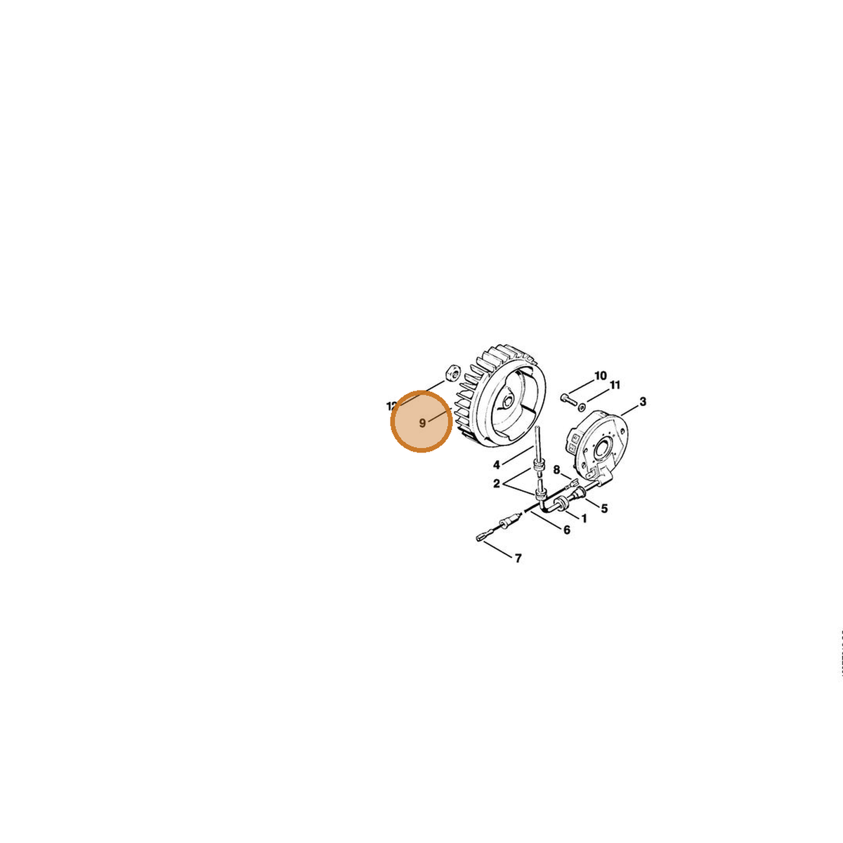 STIHL part 1108-400-1205 — IPL diagram snippet (6x zoom, amber highlight)