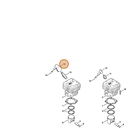 STIHL part 1108-405-1000 — IPL diagram snippet (6x zoom, amber highlight)