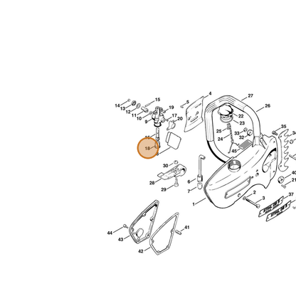 STIHL part 1108-647-7000 — IPL diagram snippet (6x zoom, amber highlight)