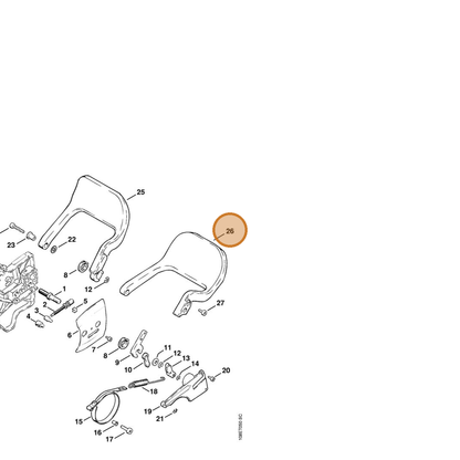 STIHL part 1108-792-9105 — IPL diagram snippet (6x zoom, amber highlight)