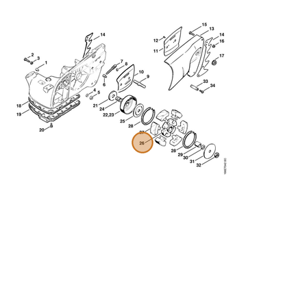 STIHL part 1109-162-3200 — IPL diagram snippet (6x zoom, amber highlight)