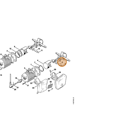 STIHL part 1110-034-1500 — IPL diagram snippet (6x zoom, amber highlight)