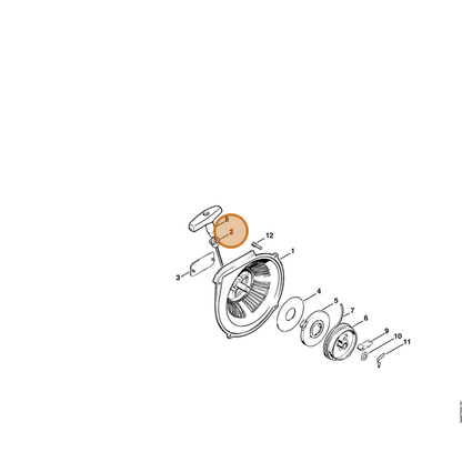 STIHL part 1110-084-9102 — IPL diagram snippet (6x zoom, amber highlight)