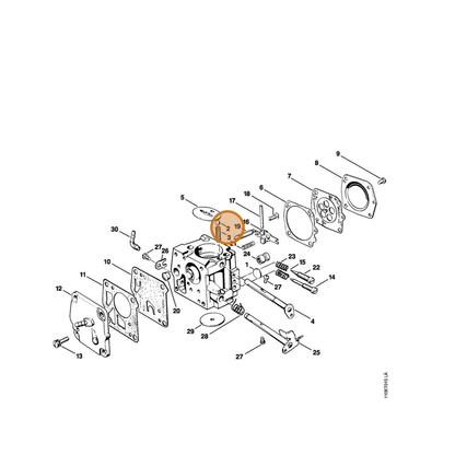 STIHL part 1110-122-4200 — IPL diagram snippet (6x zoom, amber highlight)