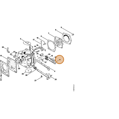 STIHL part 1110-122-6800 — IPL diagram snippet (6x zoom, amber highlight)