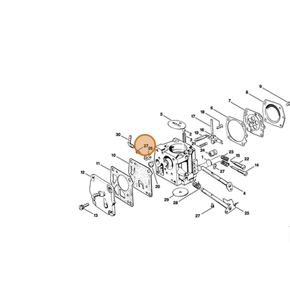 STIHL part 1110-122-7400 — IPL diagram snippet (6x zoom, amber highlight)
