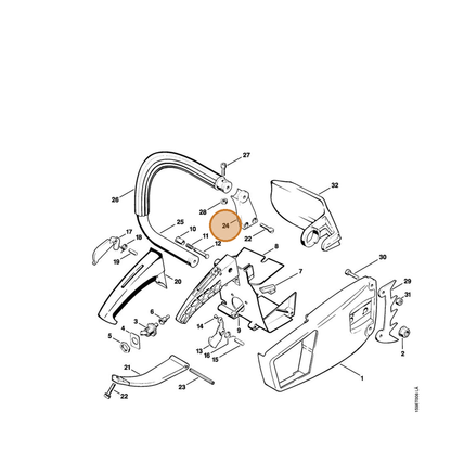 STIHL part 1110-791-1901 — IPL diagram snippet (6x zoom, amber highlight)