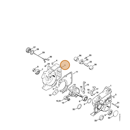 STIHL part 1111-020-2102 — IPL diagram snippet (6x zoom, amber highlight)