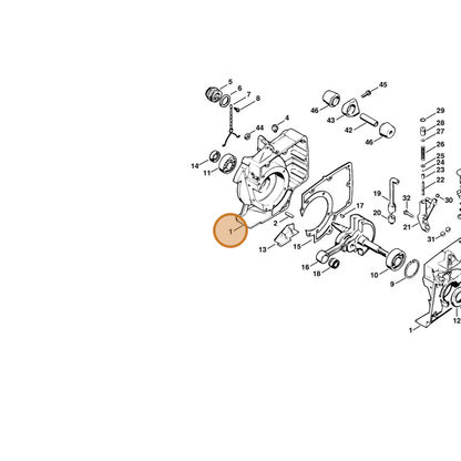 STIHL part 1111-020-2116 — IPL diagram snippet (6x zoom, amber highlight)