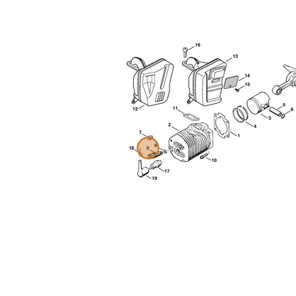 STIHL part 1111-020-9400 — IPL diagram snippet (6x zoom, amber highlight)