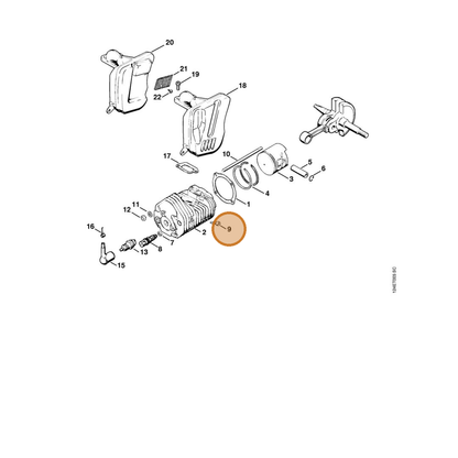 STIHL part 1111-022-9400 — IPL diagram snippet (6x zoom, amber highlight)