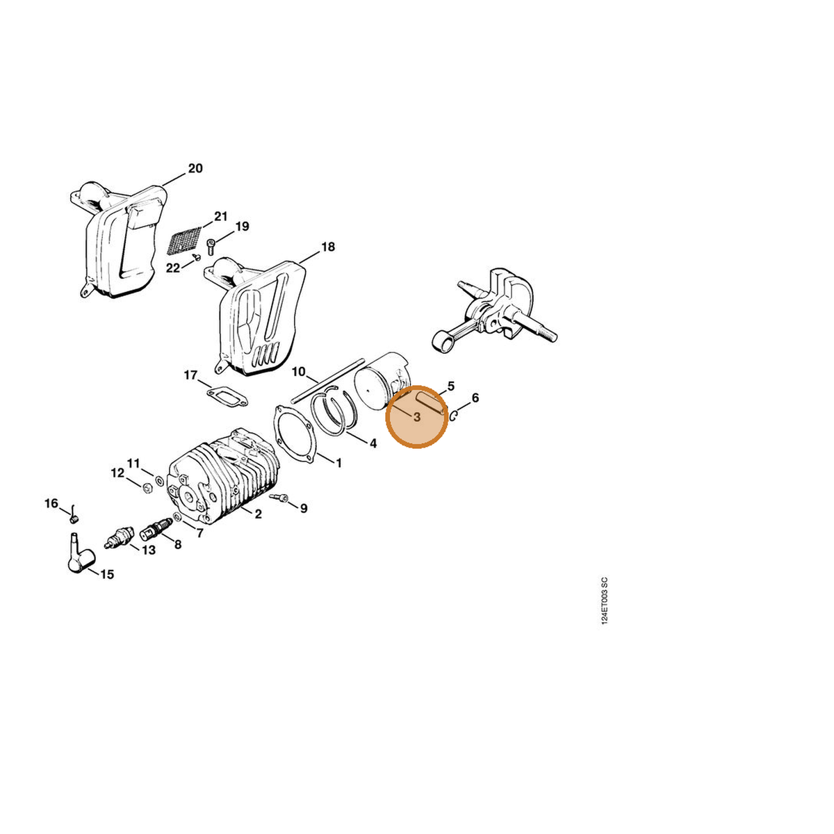 STIHL part 1111-030-2002 — IPL diagram snippet (6x zoom, amber highlight)