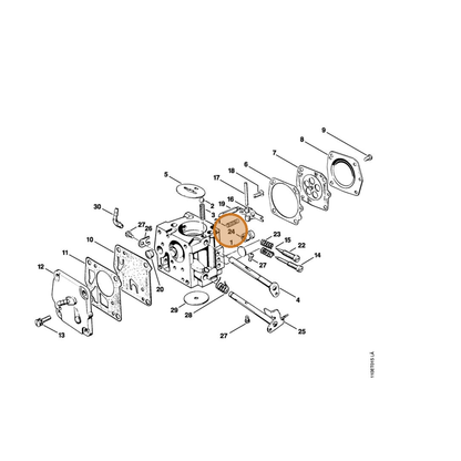 STIHL part 1111-121-5400 — IPL diagram snippet (6x zoom, amber highlight)