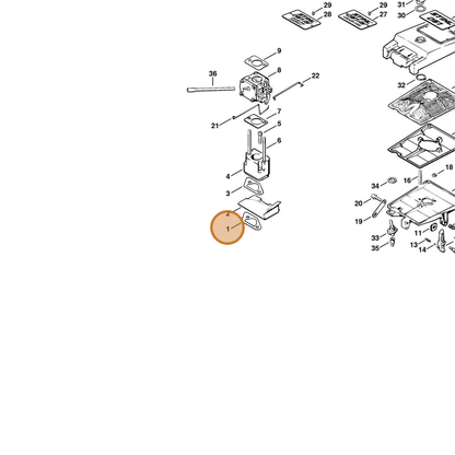 STIHL part 1111-129-1400 — IPL diagram snippet (6x zoom, amber highlight)