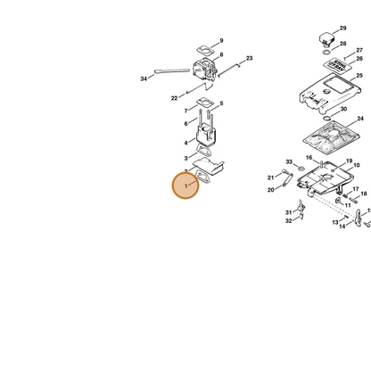 STIHL part 1111-129-1401 — IPL diagram snippet (6x zoom, amber highlight)