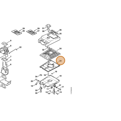 STIHL part 1111-149-1200 — IPL diagram snippet (6x zoom, amber highlight)