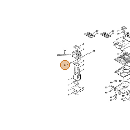 STIHL part 1111-182-1501 — IPL diagram snippet (6x zoom, amber highlight)