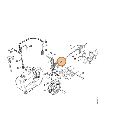 STIHL part 1111-400-1301 — IPL diagram snippet (6x zoom, amber highlight)
